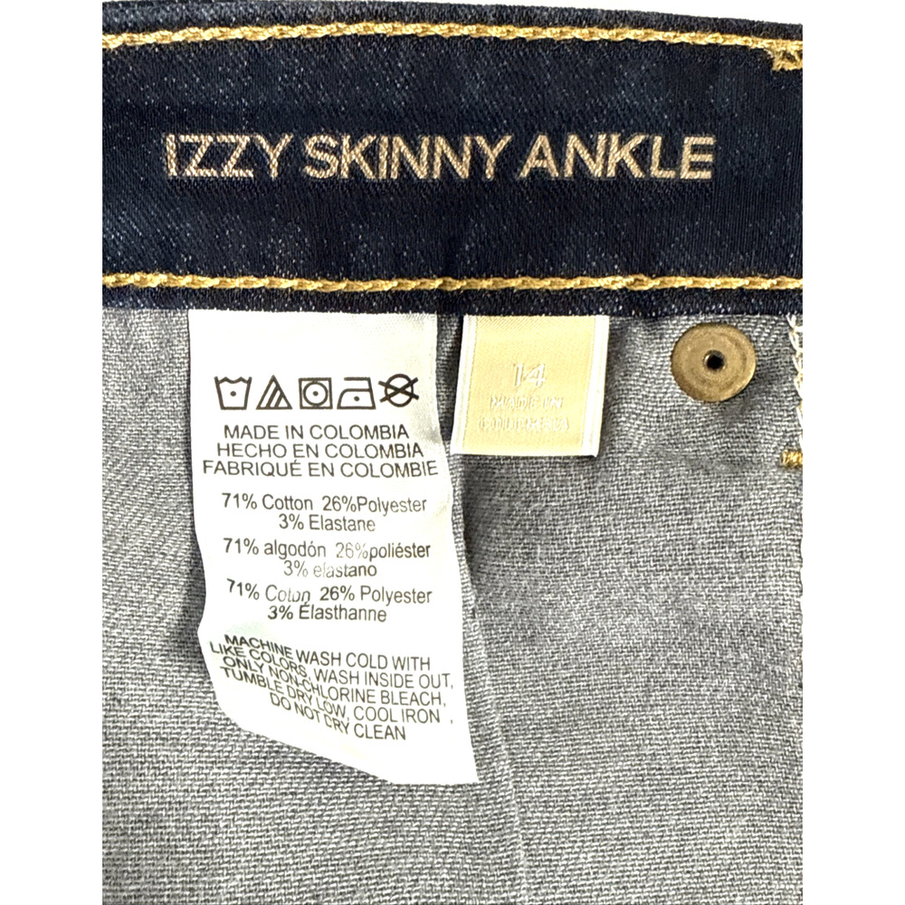 Michael Kors Womens Izzy Skinny Ankle Mid Rise Stretch Dark Rinse Crop Jeans S14 - Picture 4 of 7